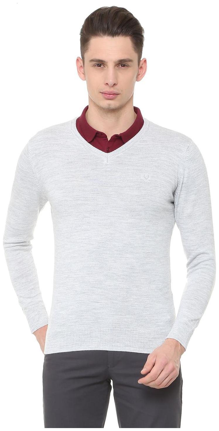 

Allen Solly Men Grey V neck Pullover