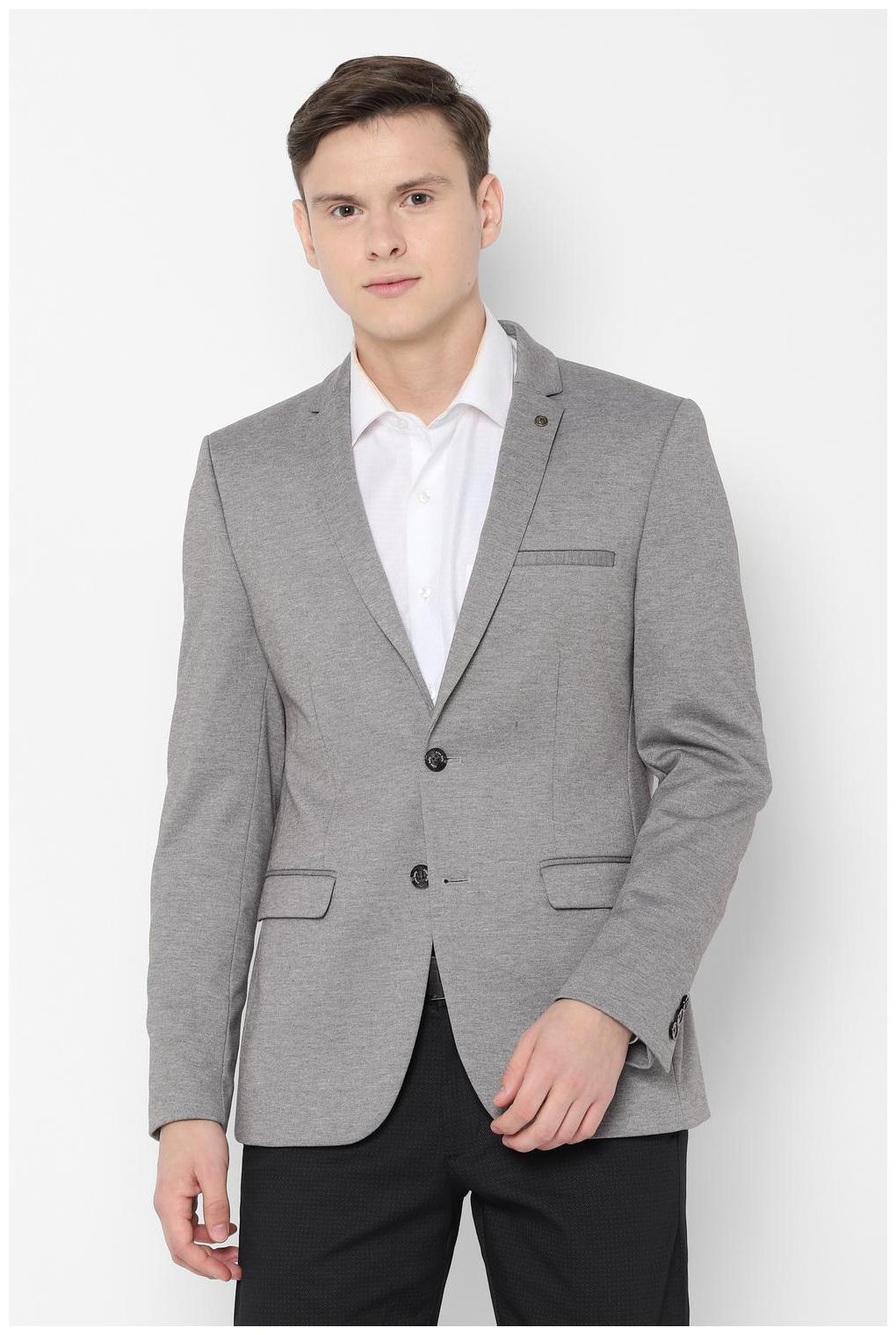 

Allen Solly Men Grey Textured Slim fit Single Breasted Blazer