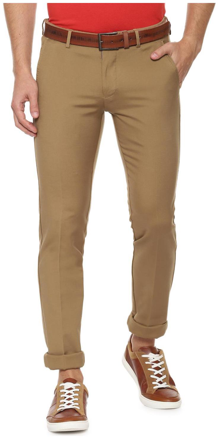 

Allen Solly Men Beige Solid Slim fit Regular trousers