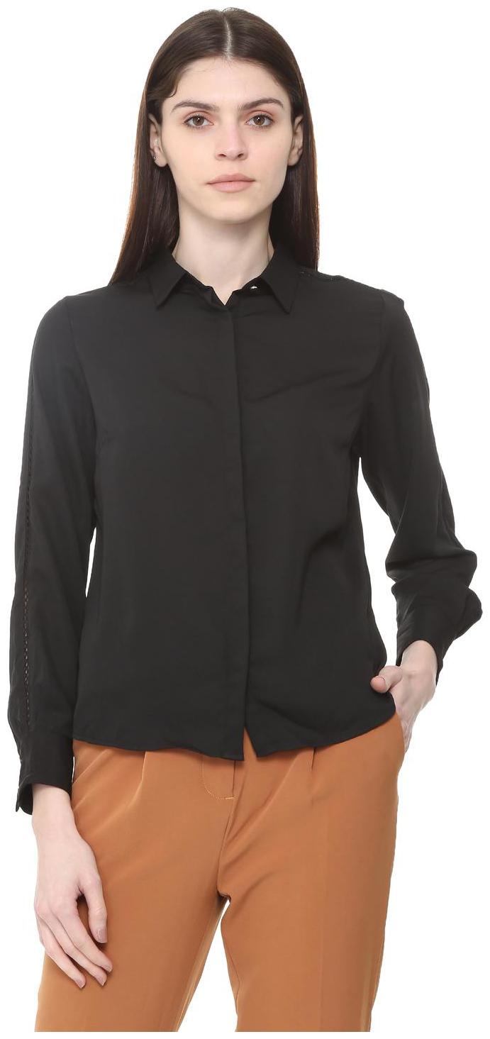 

Allen Solly Women Black Solid Regular Fit Shirt