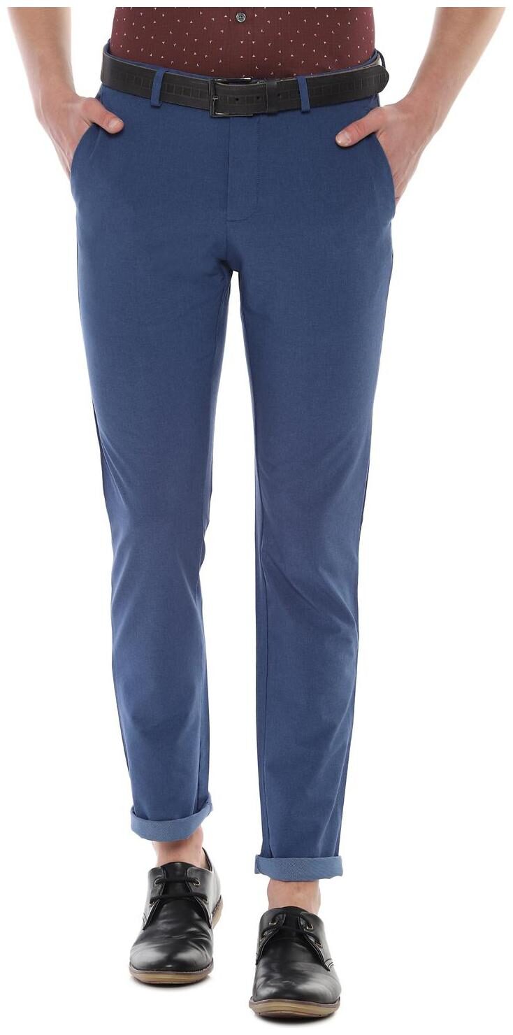

Allen Solly Men Blue Textured Slim fit Regular trousers