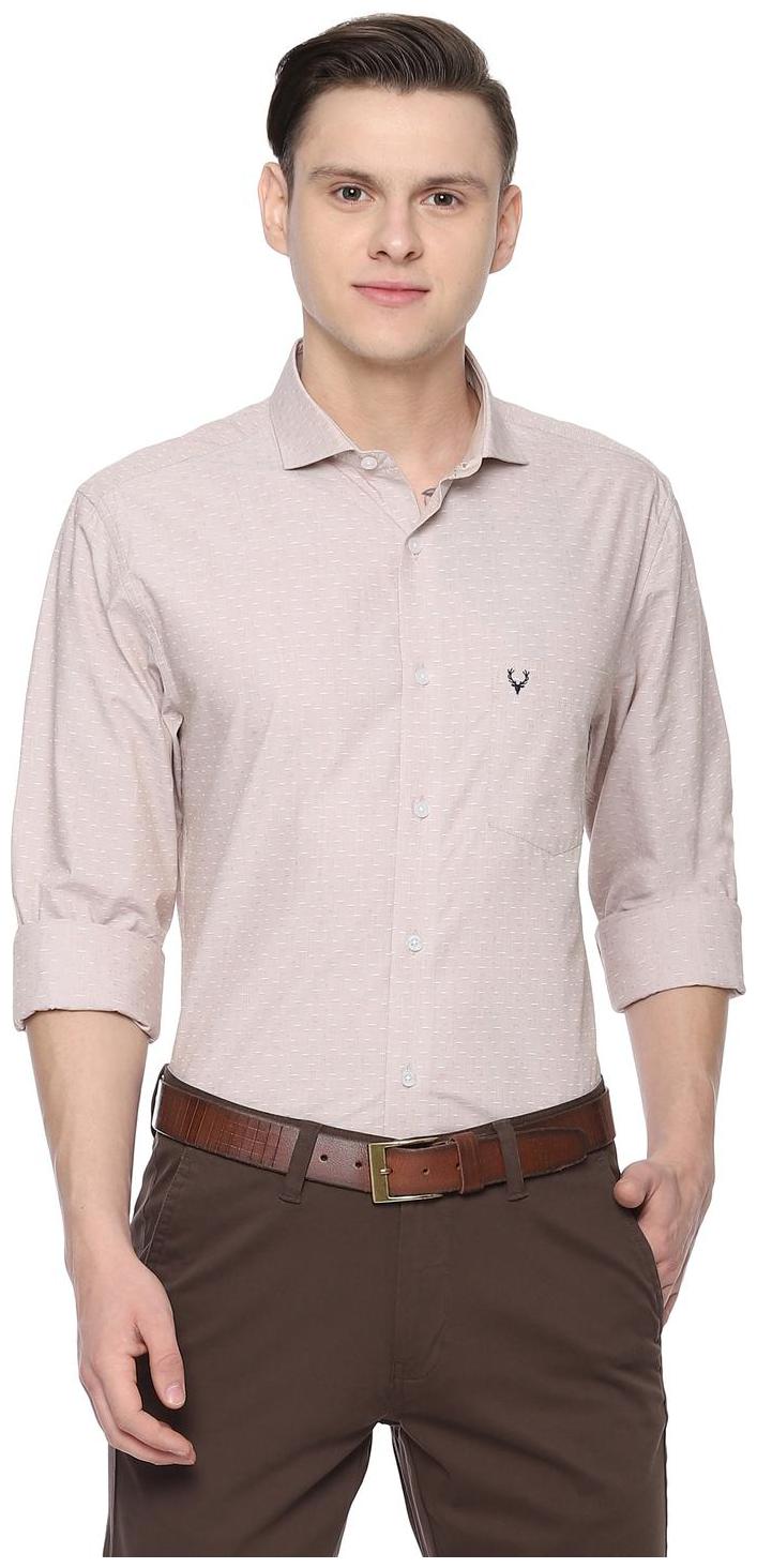 

Allen Solly Men Beige Weaved Slim Fit Casual Shirt