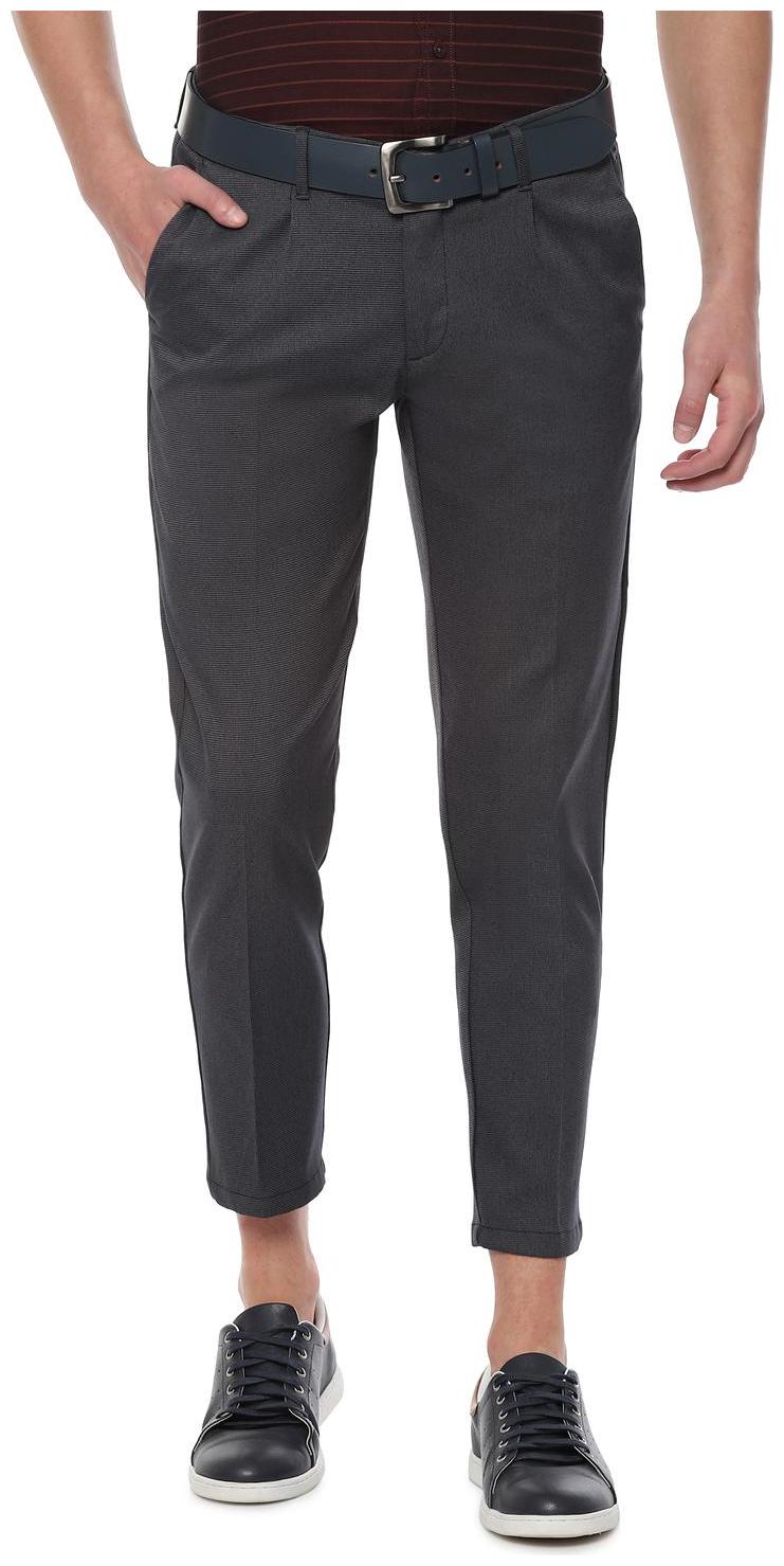 

Allen Solly Men Grey Textured Slim fit Regular trousers