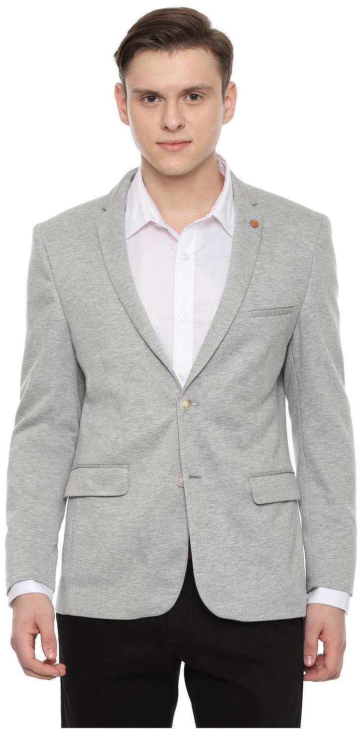 

Allen Solly Men Grey Textured Slim fit Single Breasted Blazer