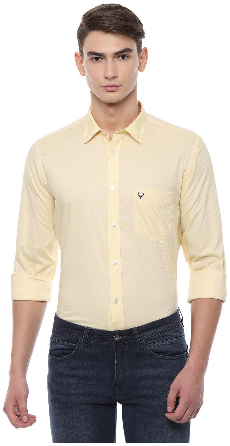 

Allen Solly Men Yellow Weaved Slim Fit Casual Shirt