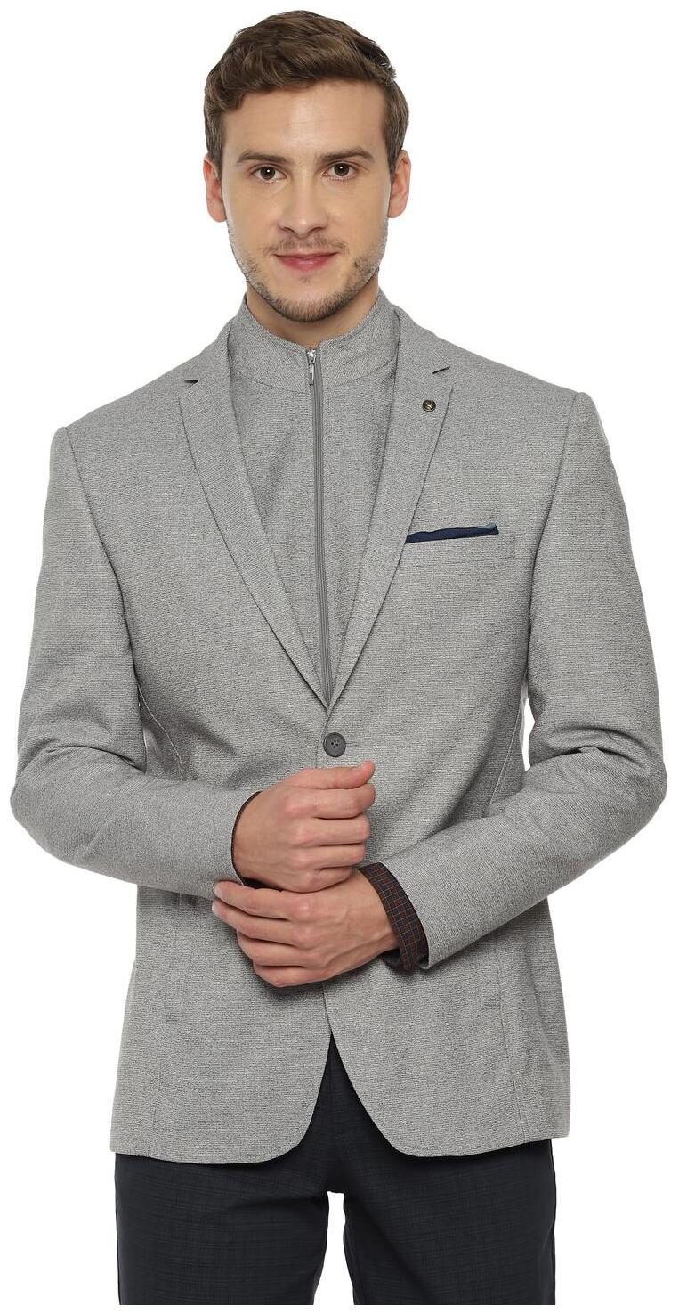

Allen Solly Men Blended Double Breasted Blazer Grey