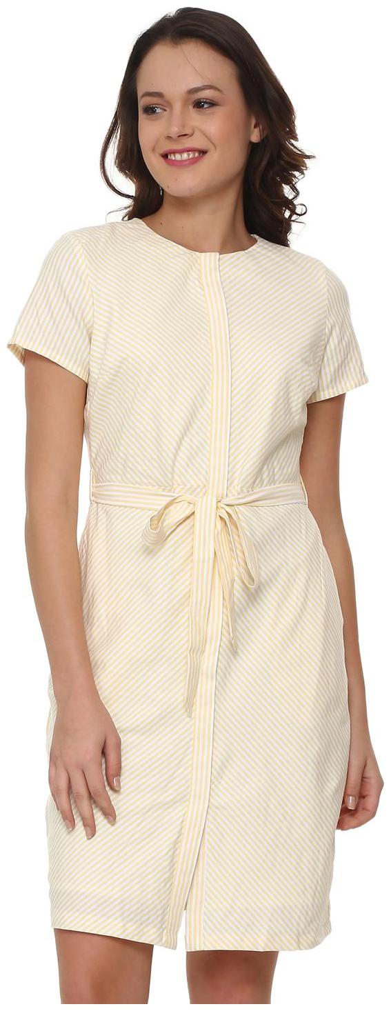 

Allen Solly Yellow Striped A-line dress