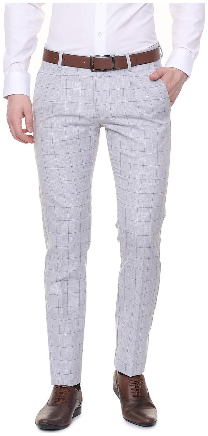 

Allen Solly Men Checked Slim Fit Formal Trouser - Grey