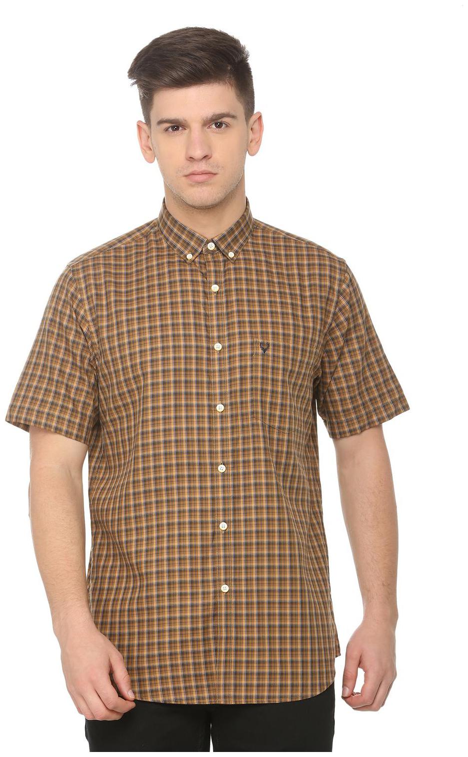 

Allen Solly Men Brown Checked Slim Fit Casual Shirt