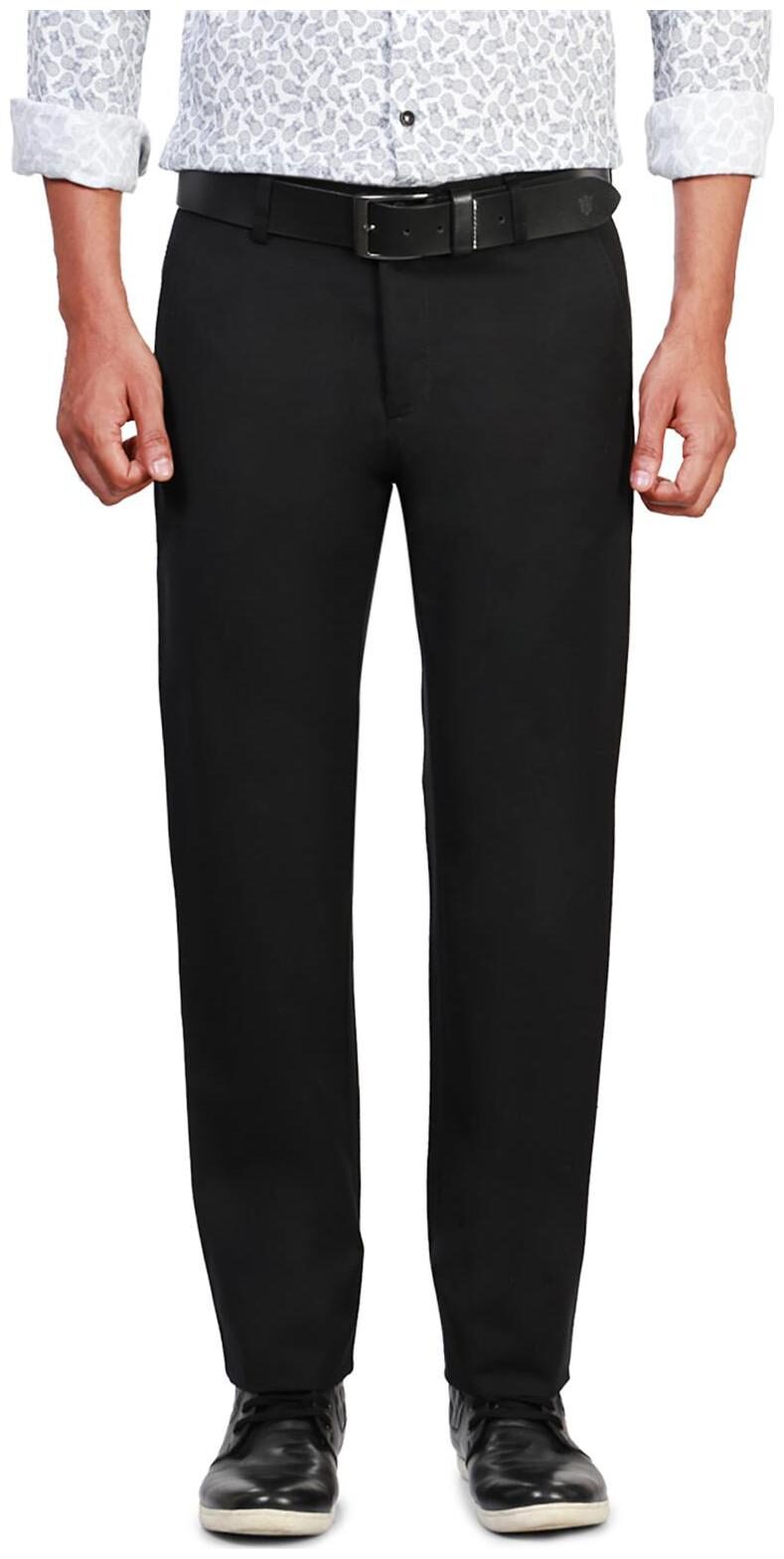 

Allen Solly Men Black Solid Regular fit Regular trousers