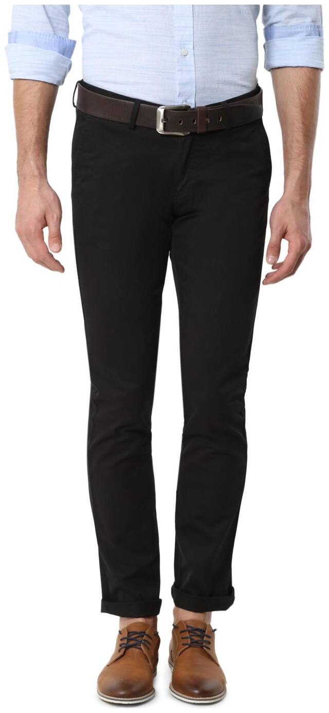 Allen Solly Men Black Solid Slim fit Chinos