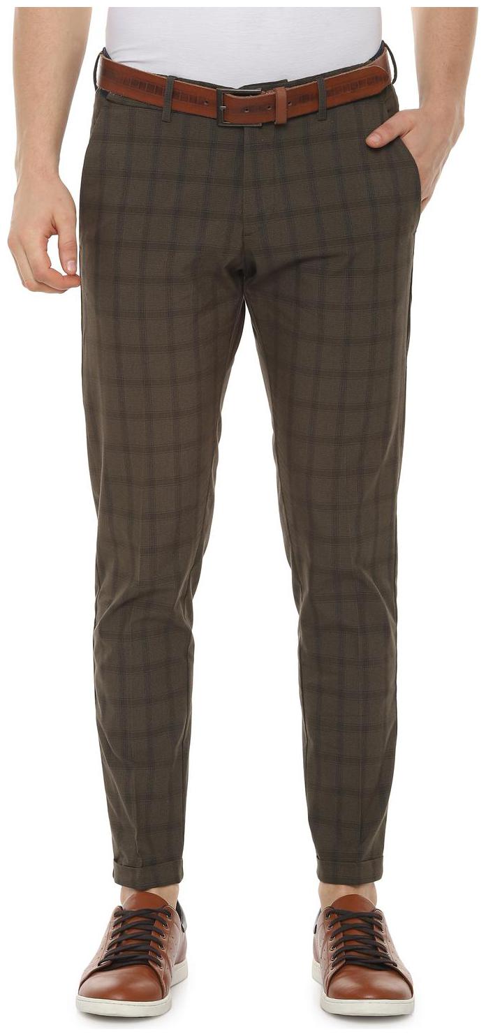 

Allen Solly Men Brown Checked Slim fit Regular trousers