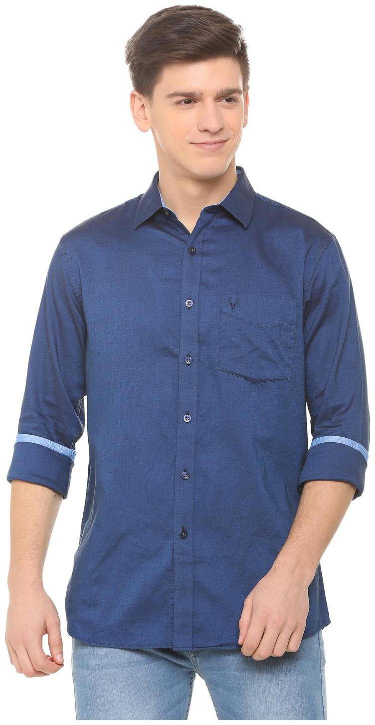 

Allen Solly Men Blue Weaved Slim Fit Casual Shirt