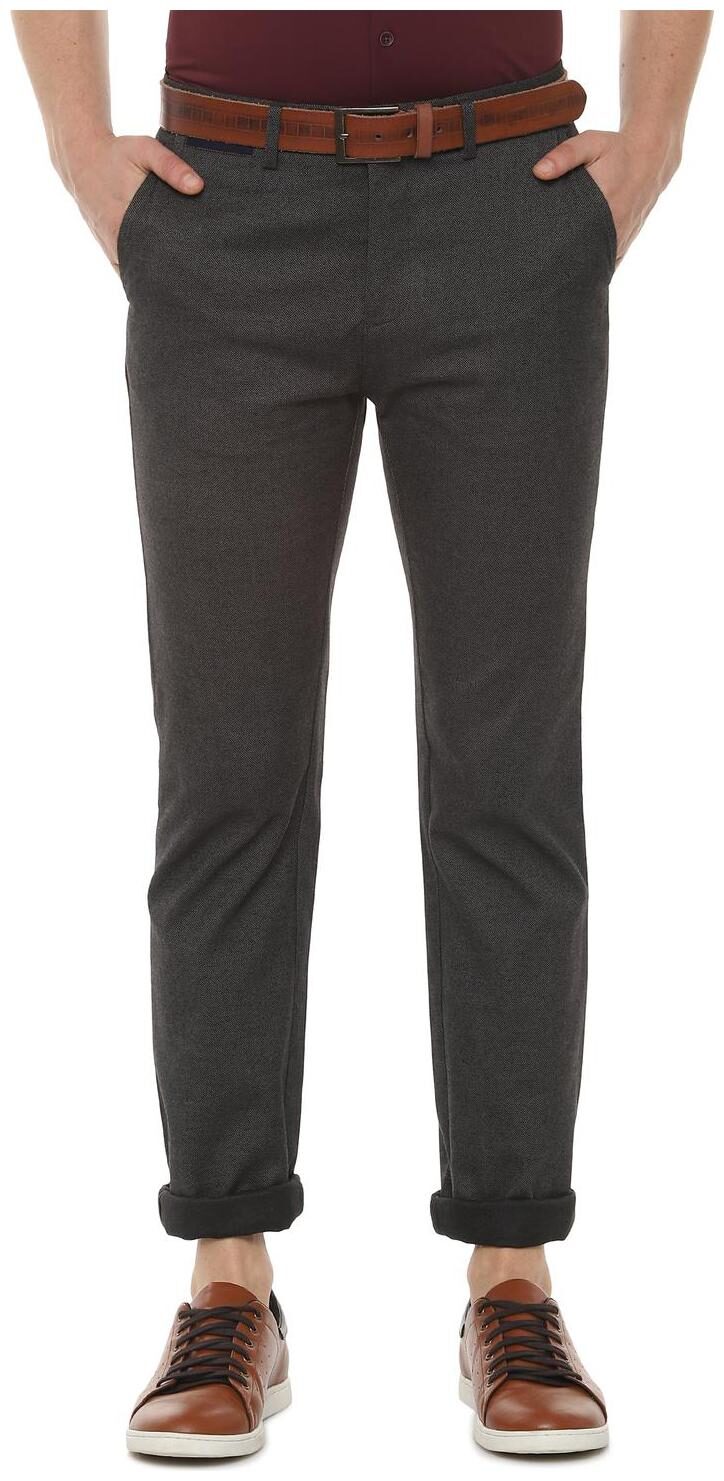 

Allen Solly Men Grey Textured Regular fit Regular trousers