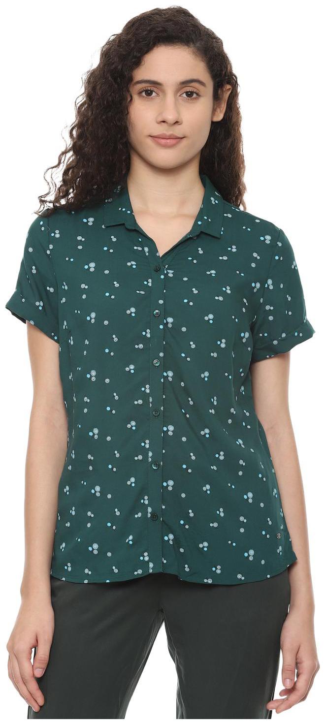 

Allen Solly Women Green Printed Regular Fit Shirt
