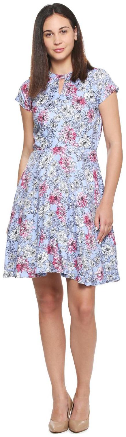 

Allen Solly Blue Floral A-line dress