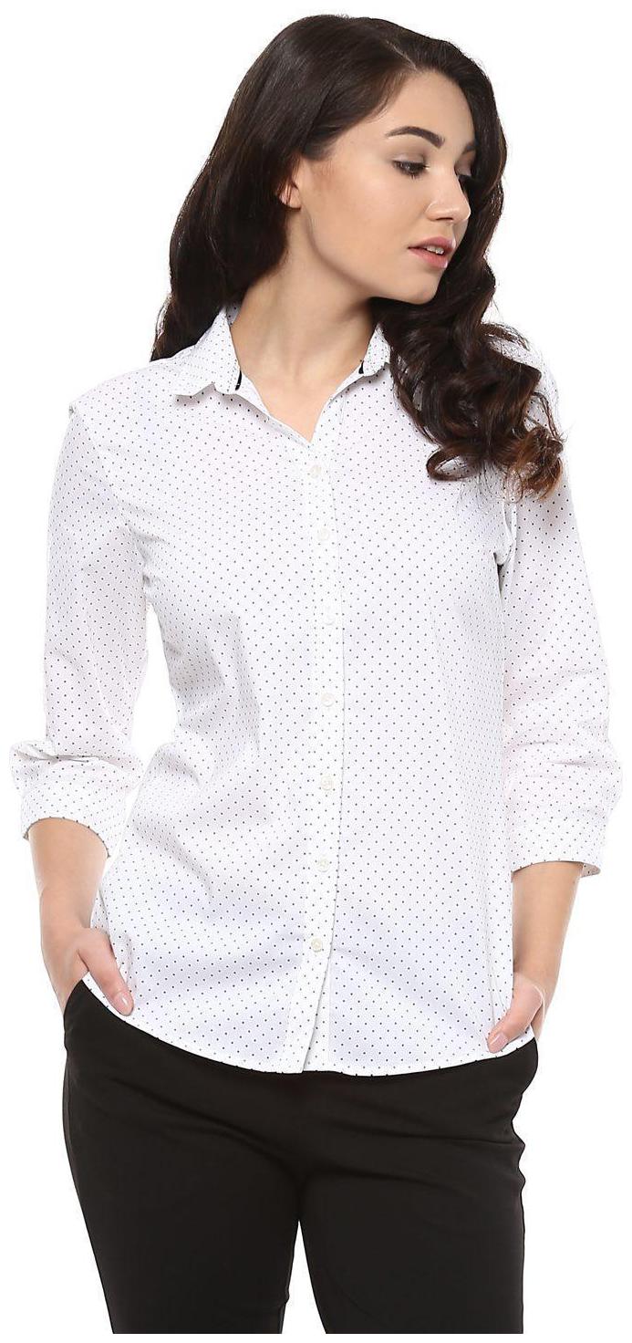 

Allen Solly Women White Polka Dots Regular Fit Shirt