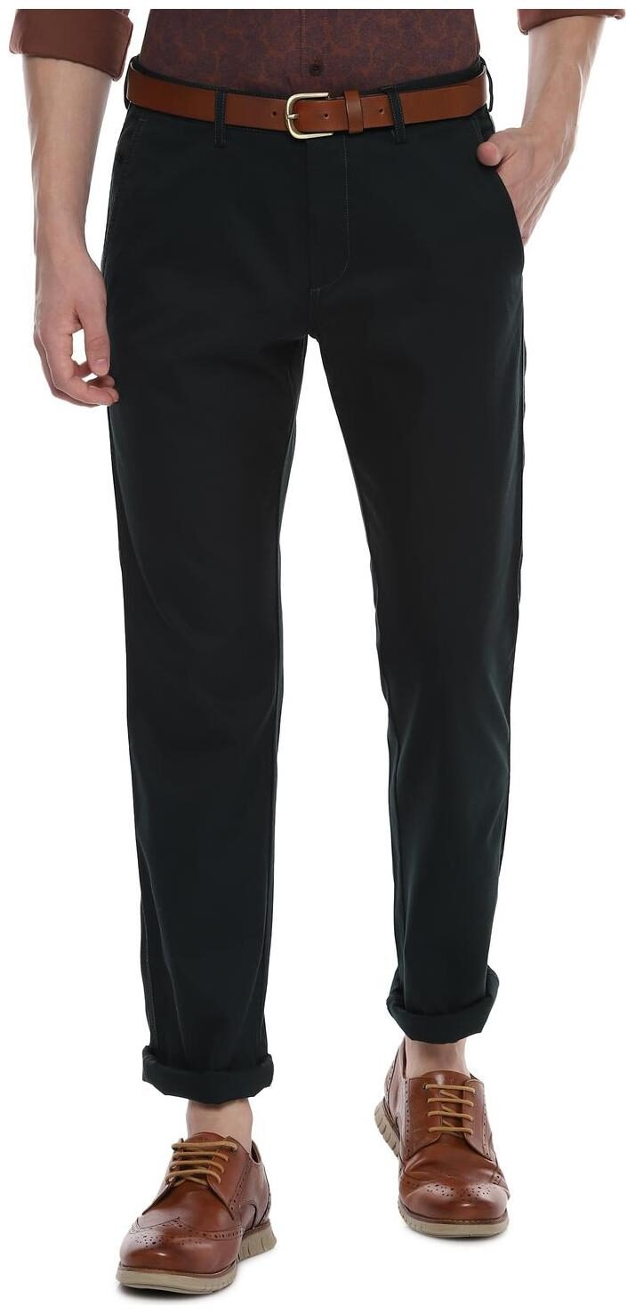 

Allen Solly Men Black Textured Regular fit Regular trousers