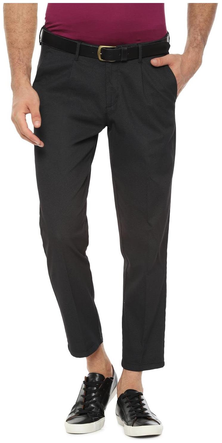 

Allen Solly Men Black Textured Slim fit Regular trousers