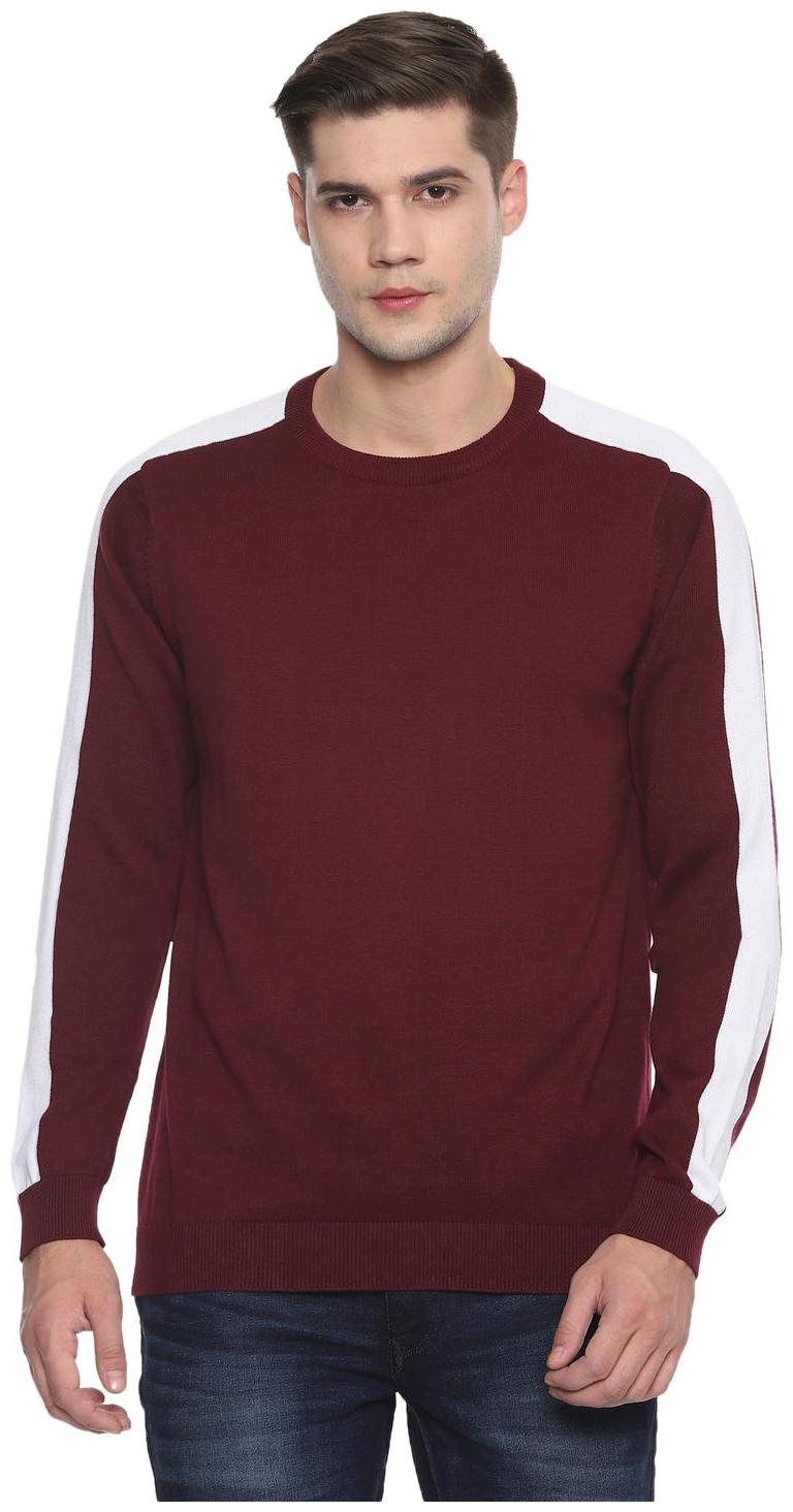 

Allen Solly Men Maroon Round neck Pullover