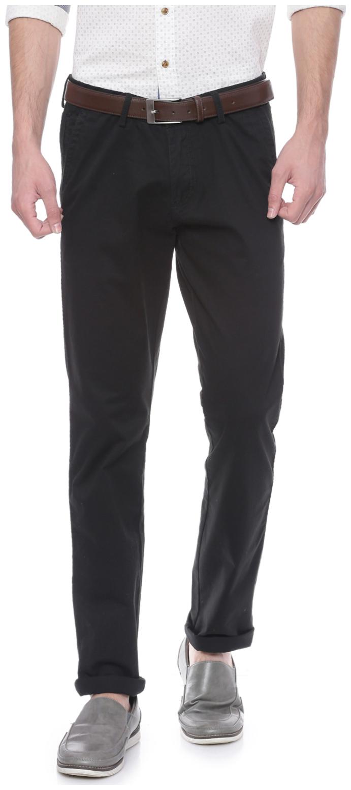 

Allen Solly Men Black Solid Regular fit Regular trousers