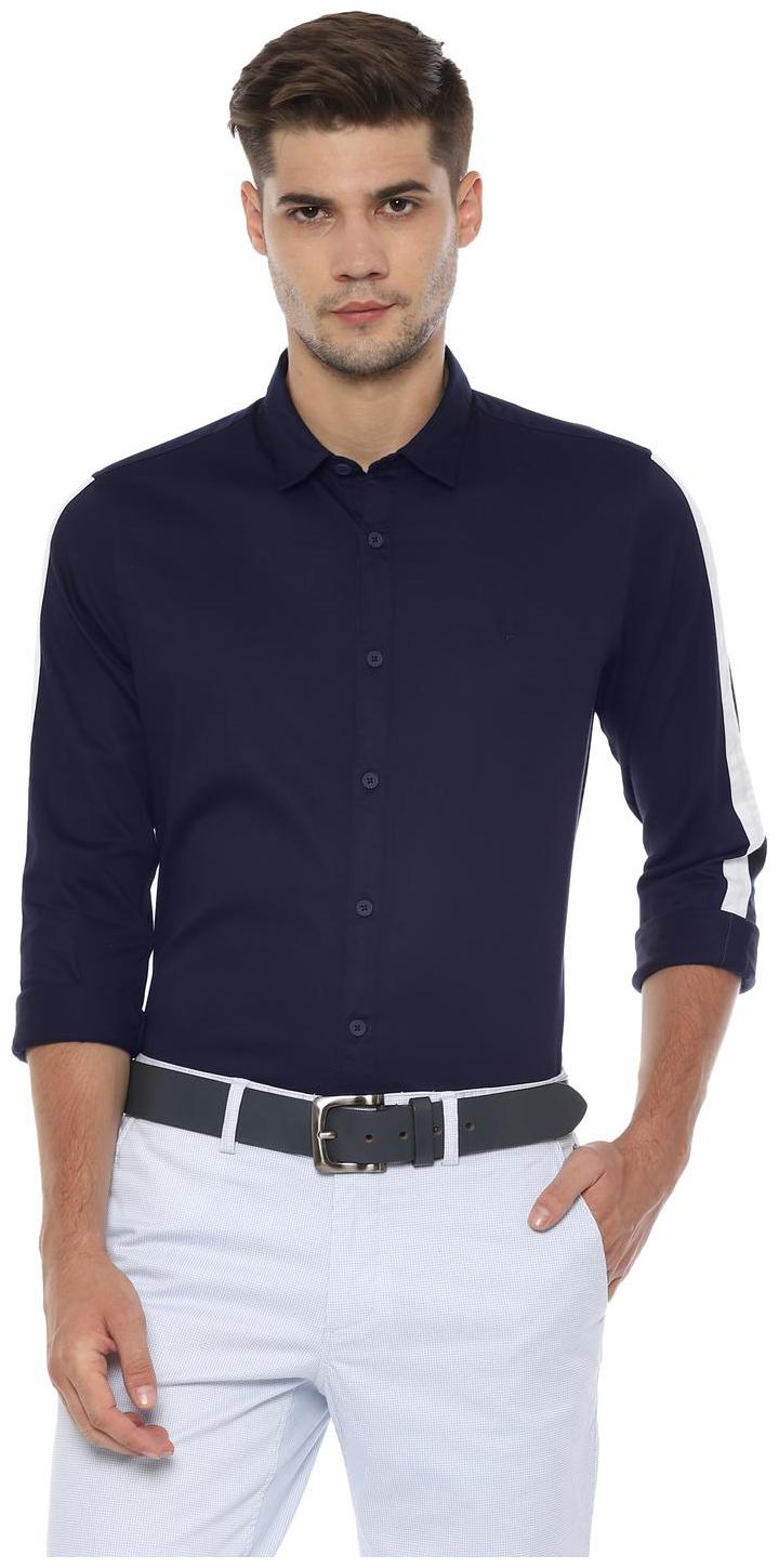 

Allen Solly Men Blue Solid Regular Fit Casual Shirt