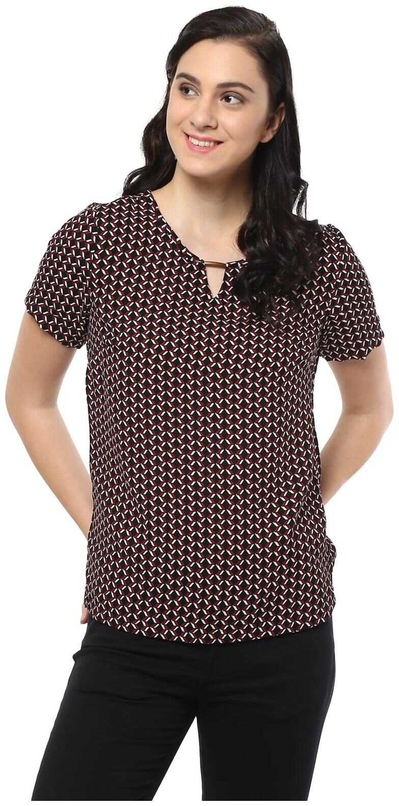 

Allen Solly Women Printed Regular top - Black