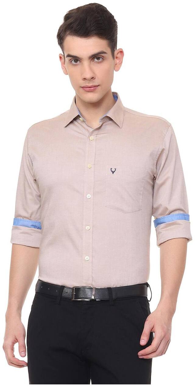Allen Solly Men Slim fit Formal Shirt - Beige