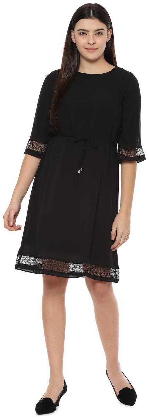 

Allen Solly Black Solid A-line dress
