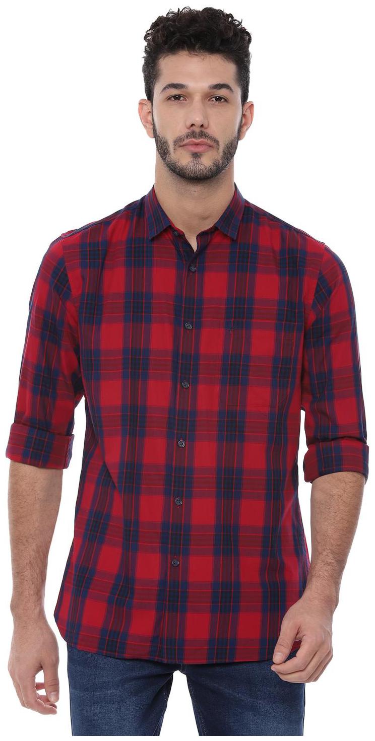 

Allen Solly Men Red Checked Slim Fit Casual Shirt