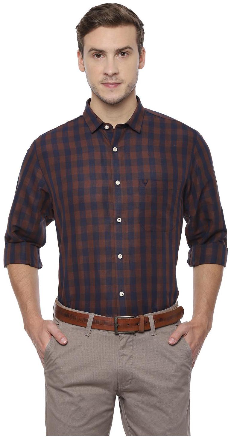 

Allen Solly Men Blue Checked Slim Fit Casual Shirt