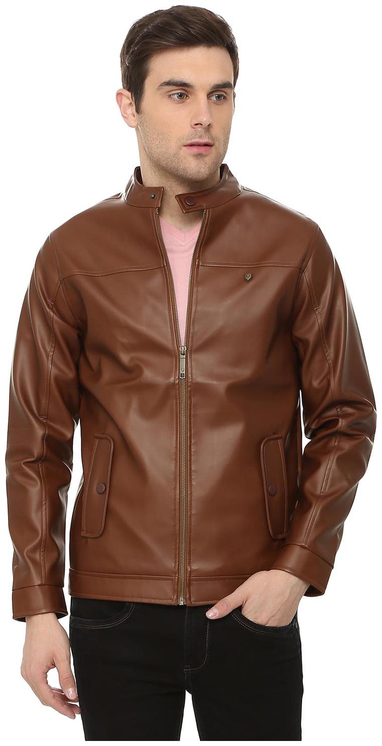 

Allen Solly Men Brown Solid Bomber jacket