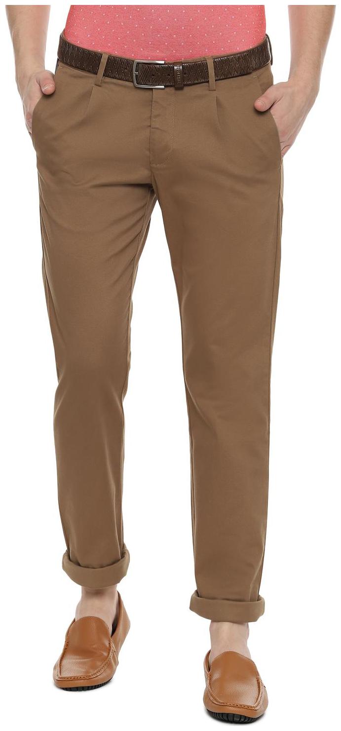 

Allen Solly Men Brown Textured Slim fit Regular trousers