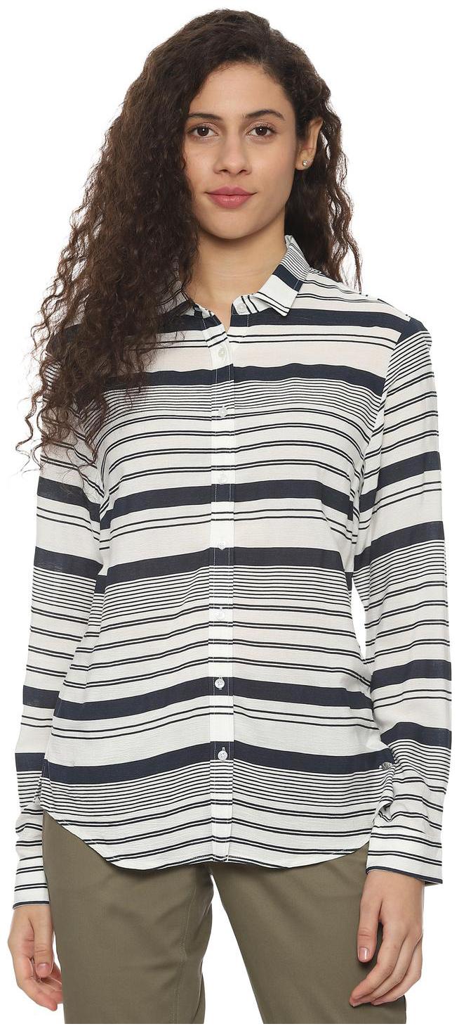 

Allen Solly Women White Striped Regular Fit Shirt