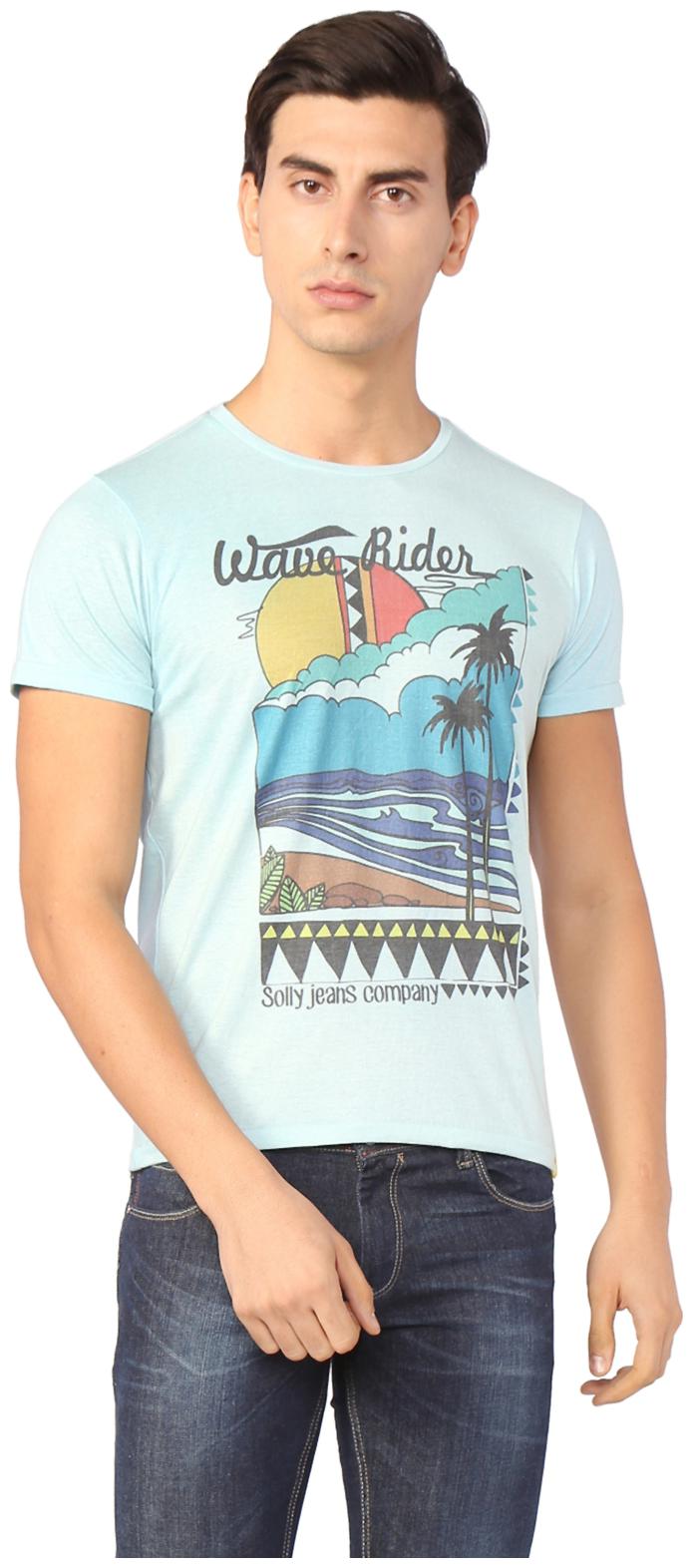 

Allen Solly Men s Round Neck T-Shirt - Blue