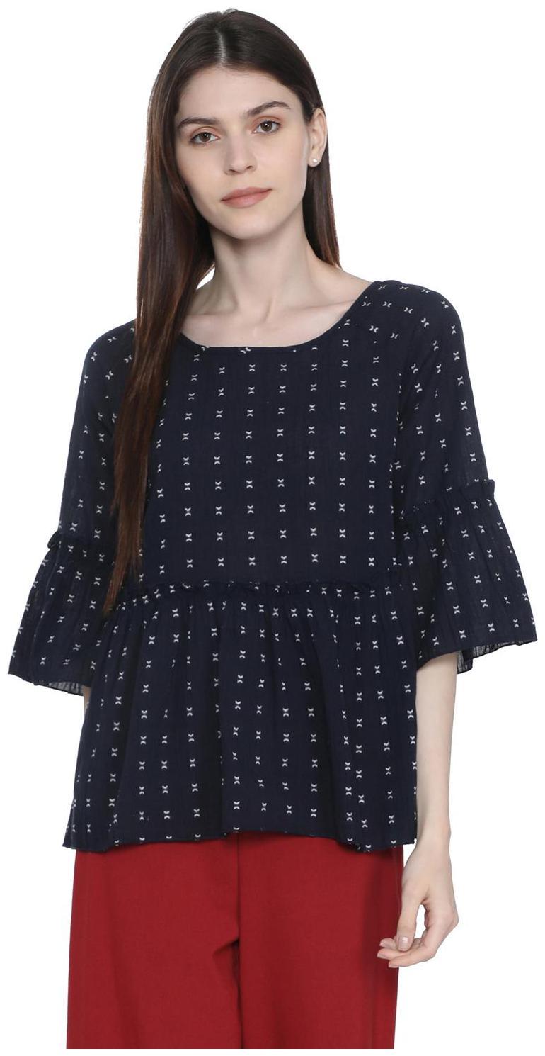 

Allen Solly Women Printed Regular top - Blue