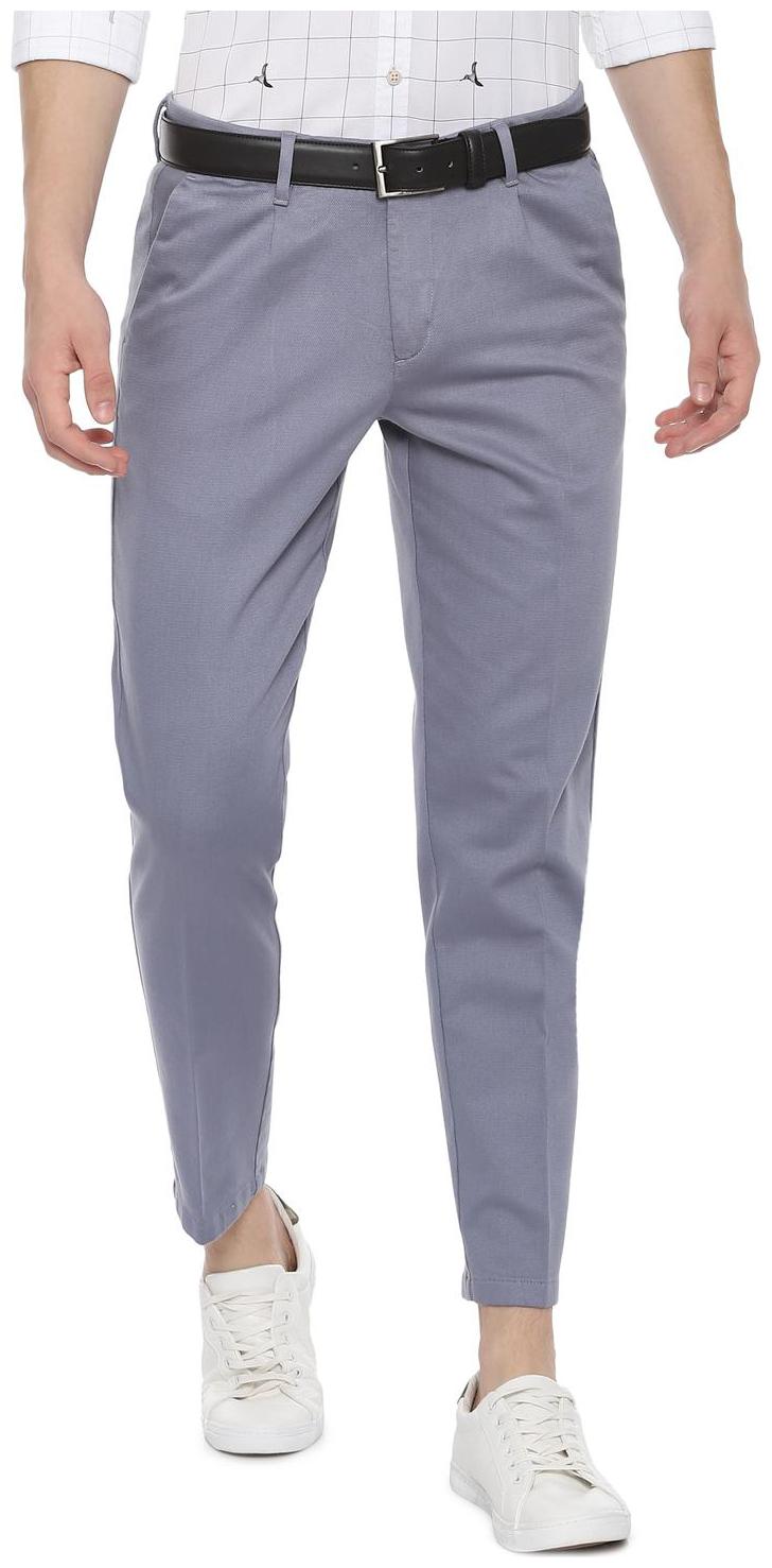 

Allen Solly Men Grey Textured Slim fit Regular trousers