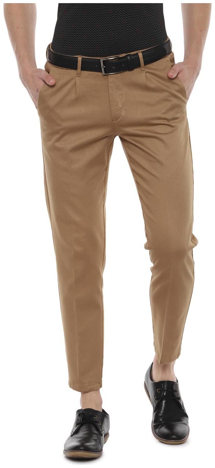 

Allen Solly Men Brown Textured Slim fit Regular trousers