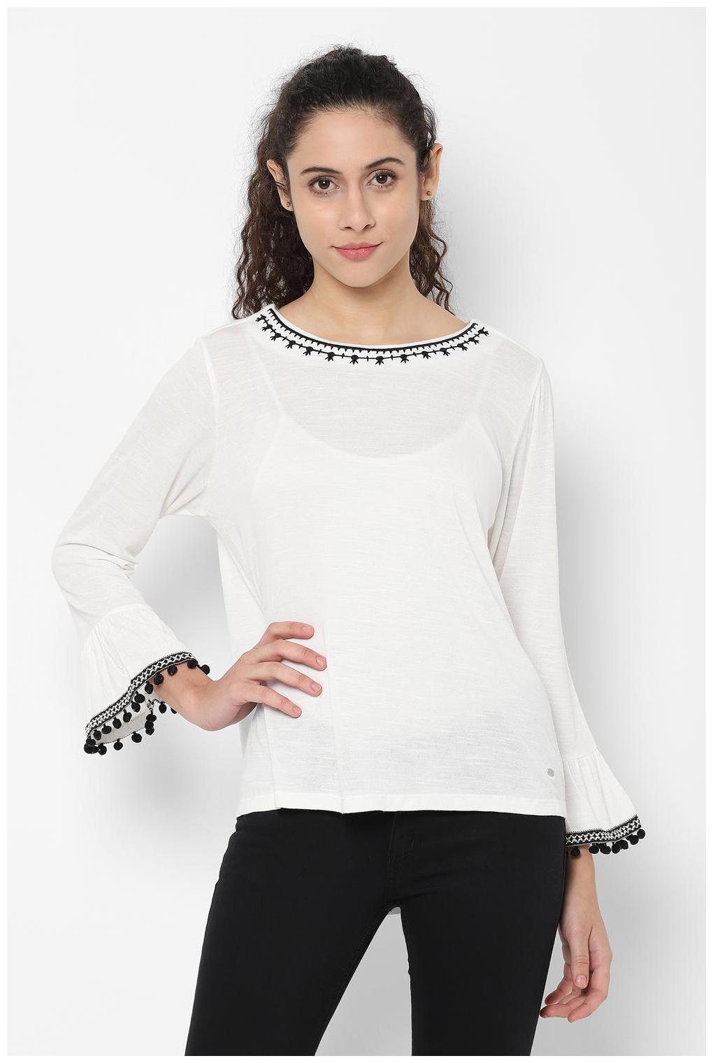 

Allen Solly Women Solid Regular top - White