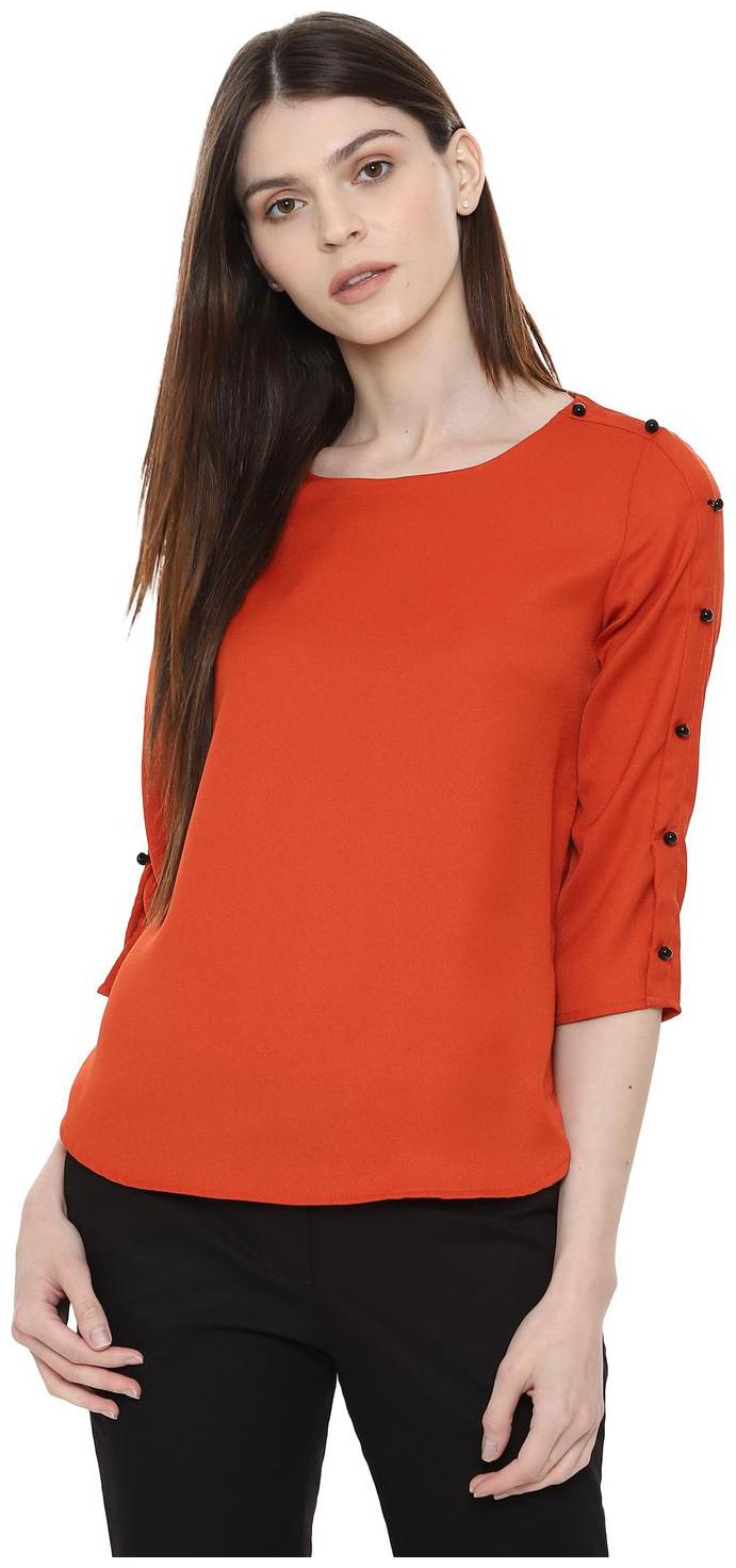 

Allen Solly Women Solid Regular top - Orange