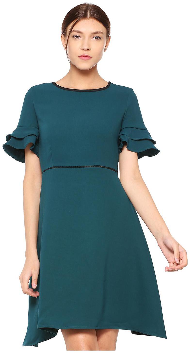 

Allen Solly Green Solid A-line dress
