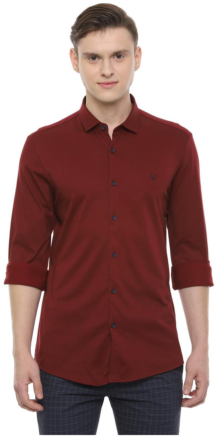 

Allen Solly Men Maroon Printed Slim Fit Casual Shirt