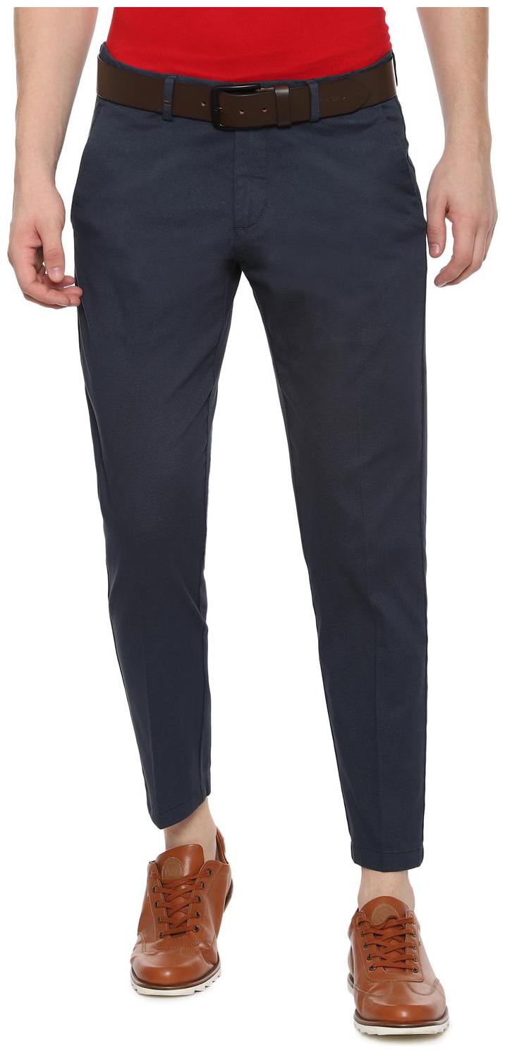 

Allen Solly Men Blue Textured Slim fit Regular trousers