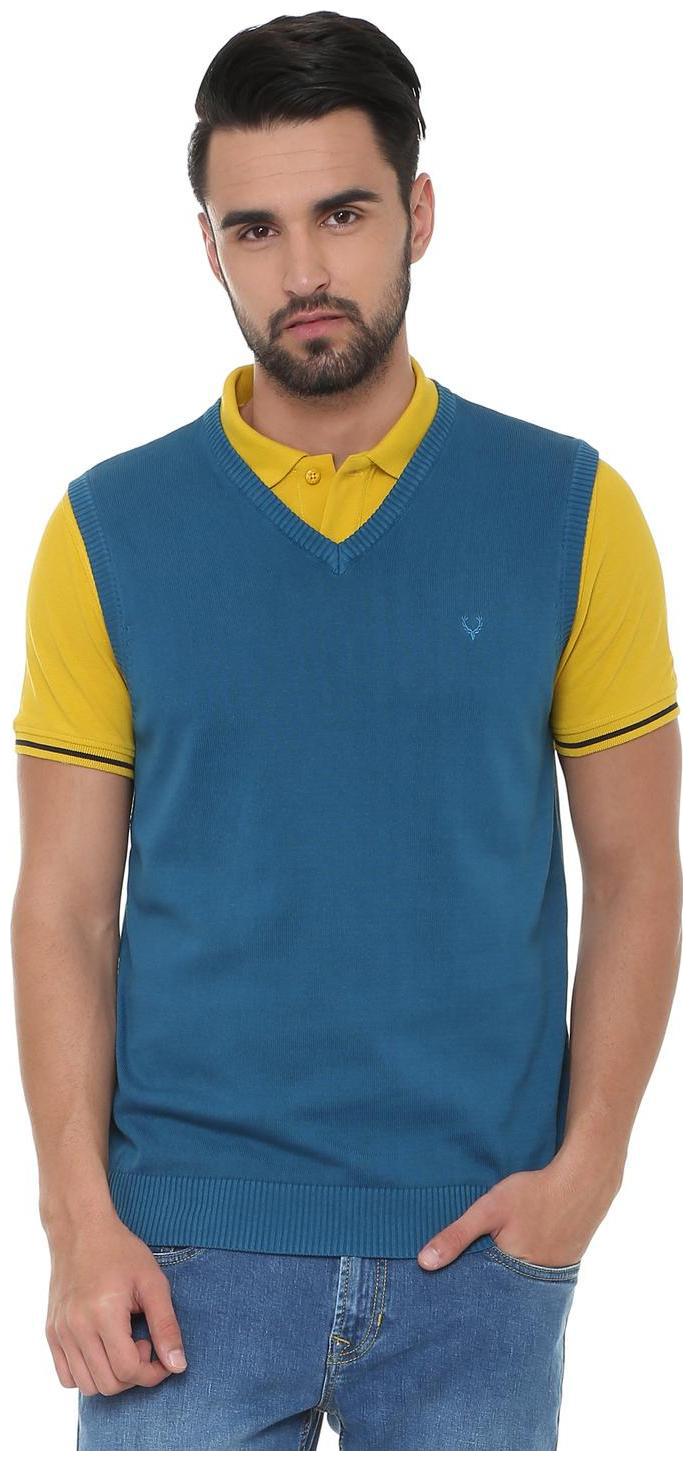 

Allen Solly Men Blue V neck Pullover