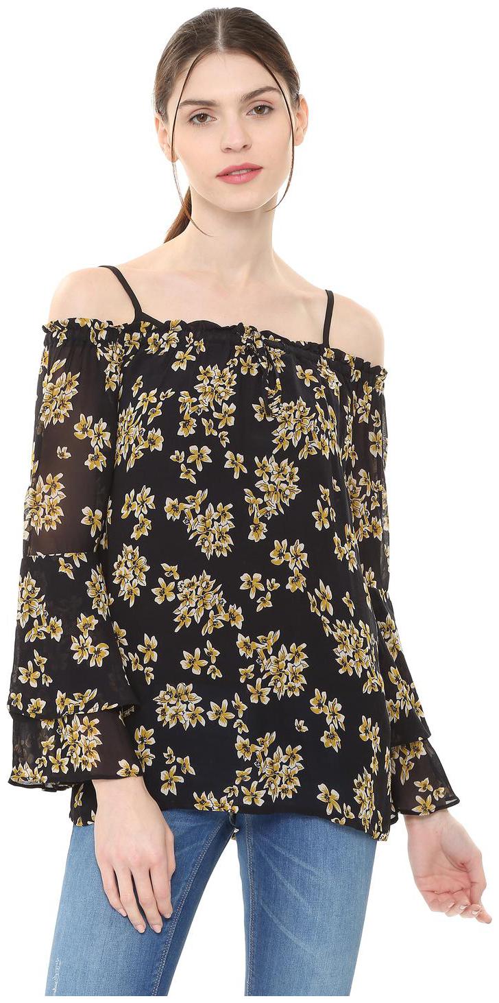 

Allen Solly Women Printed A-line top - Black