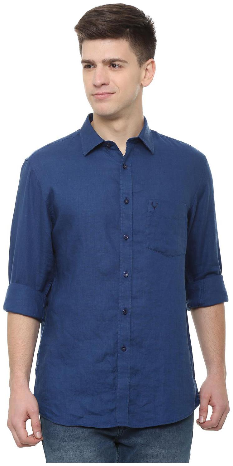 

Allen Solly Men Blue Solid Slim Fit Casual Shirt