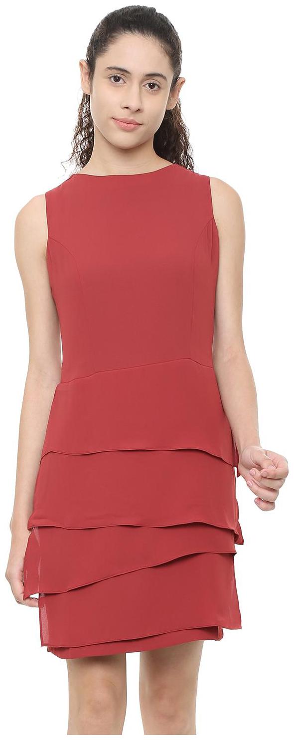 

Allen Solly Maroon Solid A-line dress
