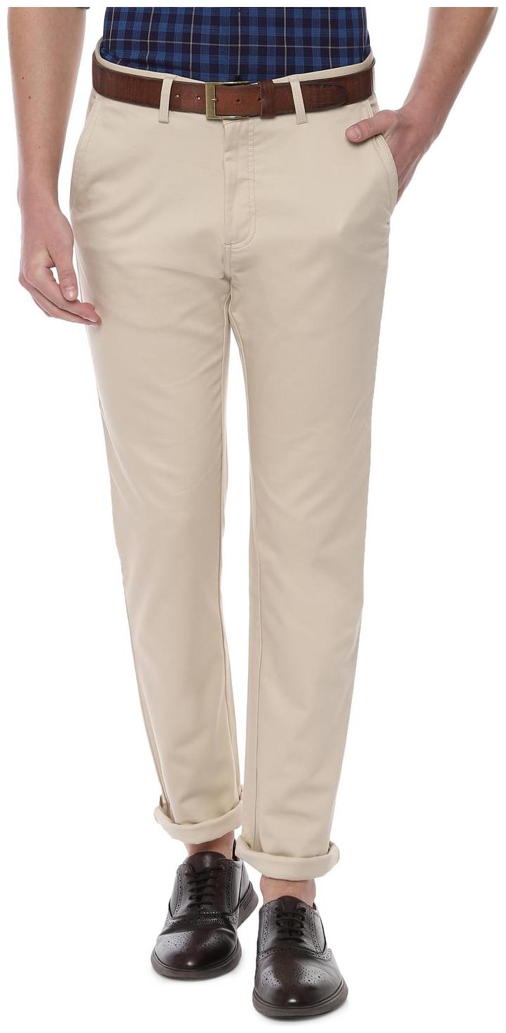 

Allen Solly Men Beige Textured Regular fit Regular trousers