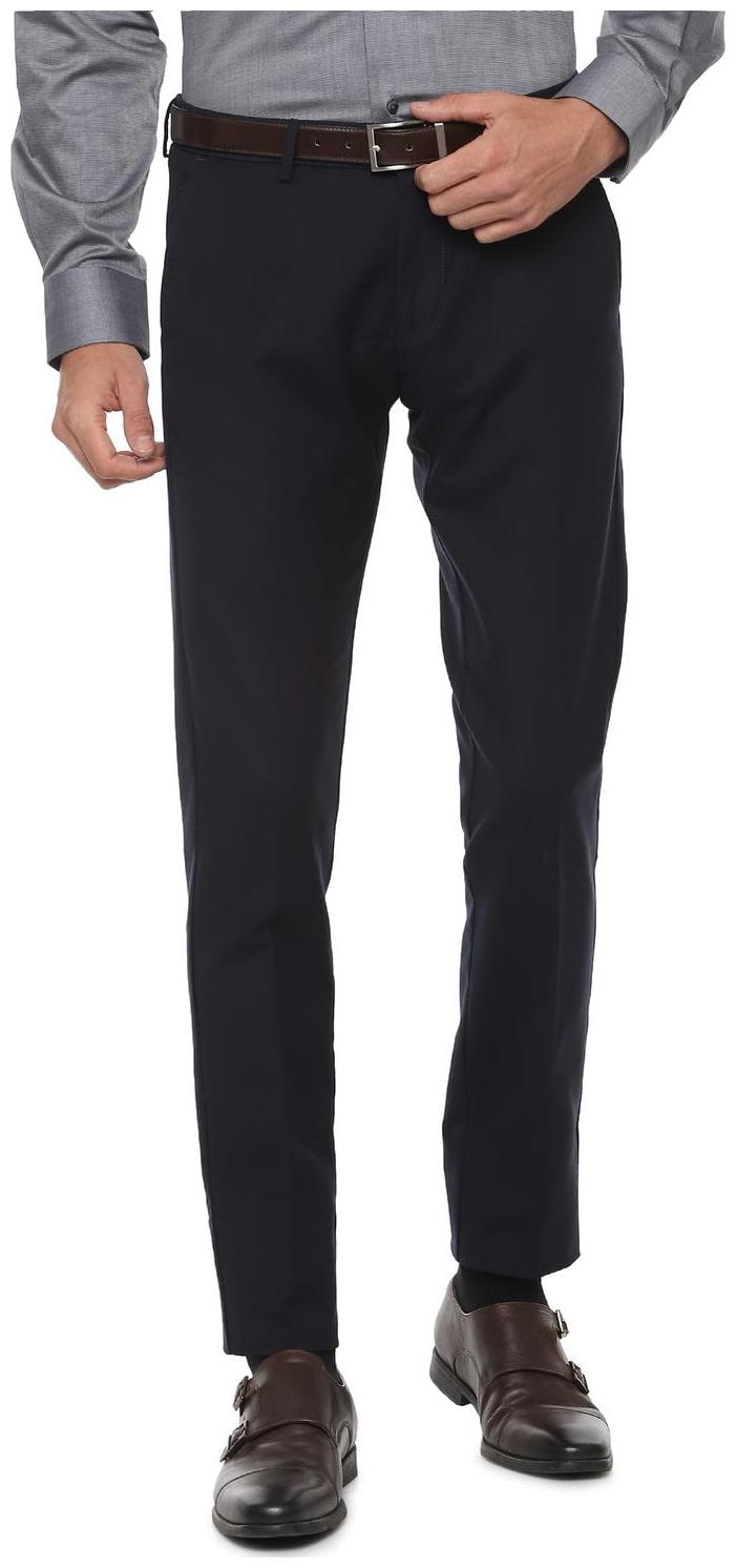 

Allen Solly Men Solid Slim Fit Formal Trouser - Blue