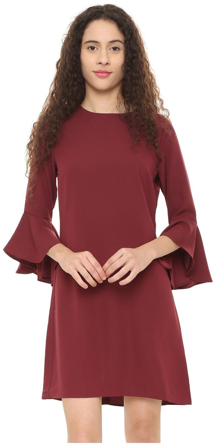 

Allen Solly Maroon Solid A-line dress